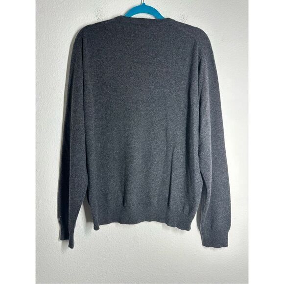 Club Room Luxury Cashmere Men's Charcoal Gray Vneck Sweater Pullover Size L - Picture 3 of 9